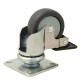 50mm Grey Rubber Wheel in Steel Housing - Braked